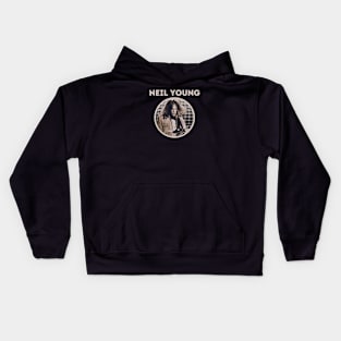 neil young || soft pink Kids Hoodie